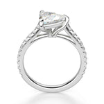 Load image into Gallery viewer, 2.50 Ct Trillion Shape East West Moissanite Ring in Yellow Gold