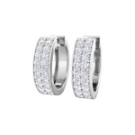 Load image into Gallery viewer, 0.90 Ct Round Cut Two Row Prong Set Moissanite Hoop Earrings for Unisex