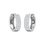 Load image into Gallery viewer, 0.90 Ct Round Cut Two Row Prong Set Moissanite Hoop Earrings for Unisex