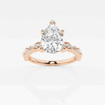 Load image into Gallery viewer, 1.50 Ct Pear Cut Vintage Moissanite Ring in Rose Gold