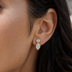 Load image into Gallery viewer, Round Pear Shape Stud Earrings
