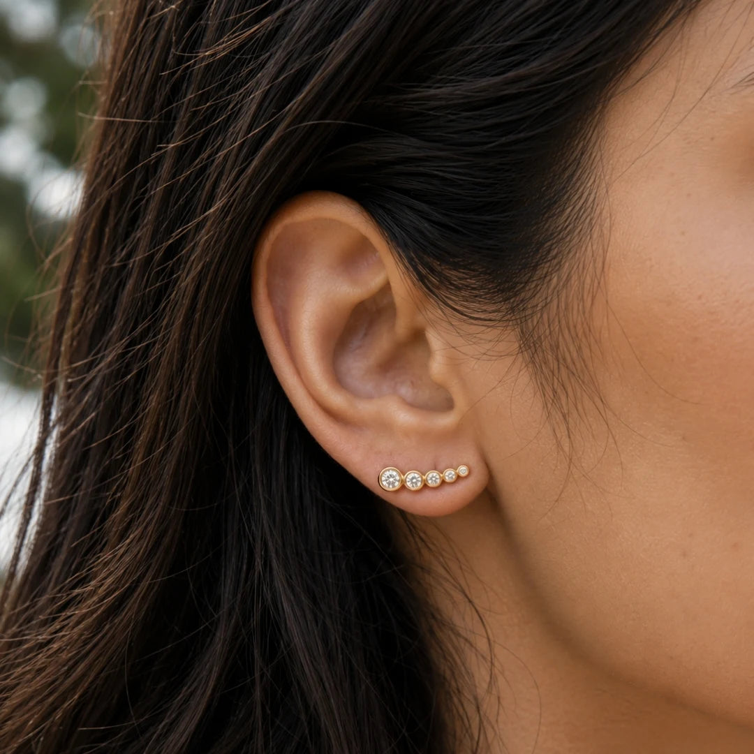 Bezel stud earrings
