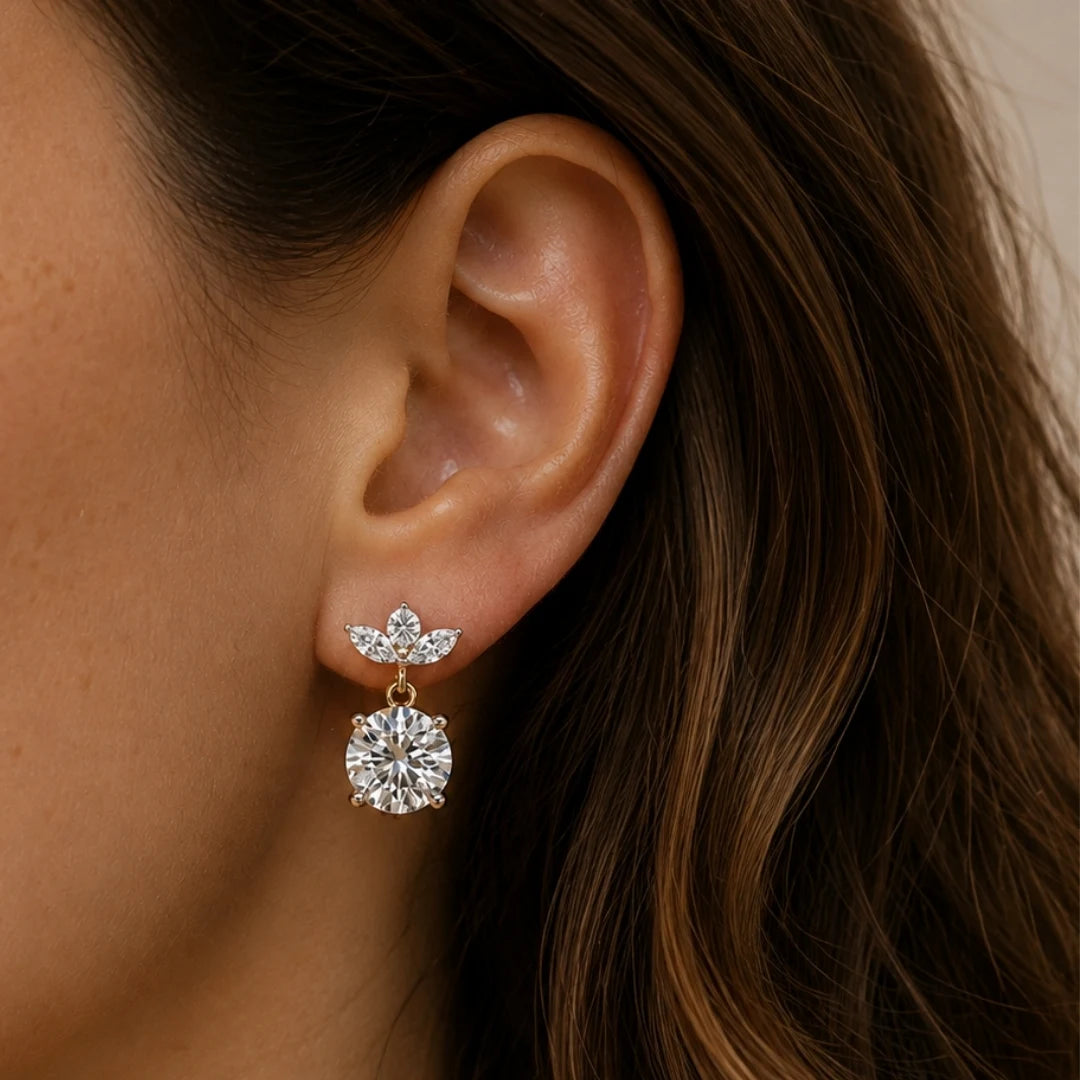 Floral drop earrings