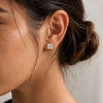 Load image into Gallery viewer, Square Earrings Studs With Flat Back Setting