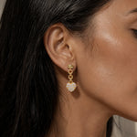 Load image into Gallery viewer, Heart Chain Drop Earrings