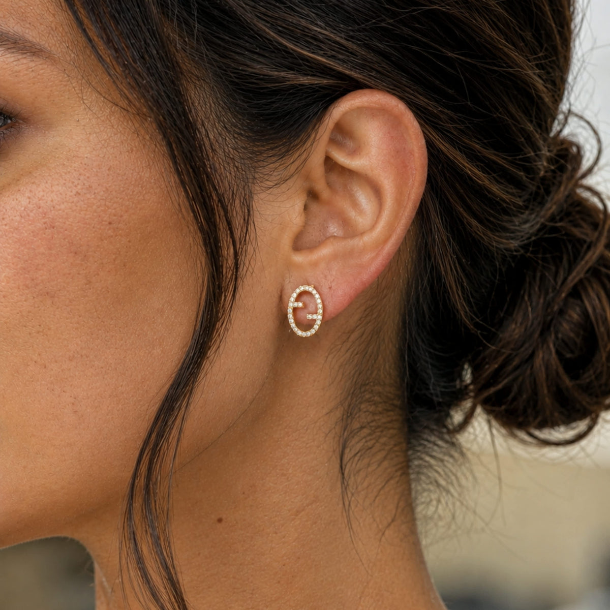 Monogram stud earrings