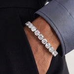 Load image into Gallery viewer, 3 Ct Round Cut Moissanite Hip Hop Bracelet in Sterling in Silver For Men's