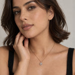 Load image into Gallery viewer, Round Marquise Cut Halo Pendant