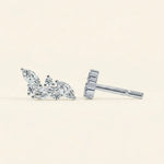 Load image into Gallery viewer, Side View Of Marquise Cluster Stud Earrings