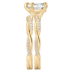 Load image into Gallery viewer, 1.30 Carat Heart Shape Twisted Moissanite Bridal Set Ring in White Gold