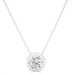 Load image into Gallery viewer, 1.50 Ct Bezel Round Stone Moissanite Pendant In Rose Gold