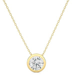 Load image into Gallery viewer, 1.50 Ct Bezel Round Stone Moissanite Pendant In Rose Gold