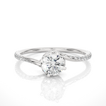 Load image into Gallery viewer, 1 Carat Double Halo Twisted Moissanite Ring In Rose Gold
