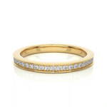 Load image into Gallery viewer, 1.30 mm Moissanite Channel Setting Ring yellow gold