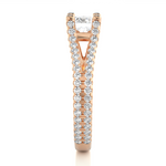 Load image into Gallery viewer, 1.50 Carat Moissanite Split Shank Engagement Ring With Accents In Rose Gold