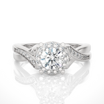 Load image into Gallery viewer, 1 Carat Round Moissanite Halo Twisted Ring In Silver
