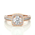 Load image into Gallery viewer, 1.50 Carat Round Moissanite Hidden Halo Engagement Ring In White Gold