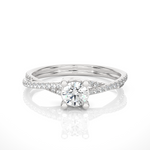 Load image into Gallery viewer, 1 Carat Round Moissanite Twisted Solitaire Ring In Yellow Gold