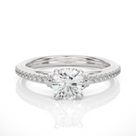 Load image into Gallery viewer, 1.50 Ct Round Cut Moissanite French V-Split Engagement Ring In Silver