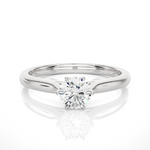 Load image into Gallery viewer, 1 Carat Round Moissanite Solitaire Engagement Ring In Yellow Gold