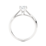 Load image into Gallery viewer, Side profile of 1 Ct Princess Moissanite Solitaire Engagement Ring In Silver, highlighting the prong setting.