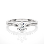 Load image into Gallery viewer, 0.50 Ct Round Cut Six Prong Solitaire Moissanite Ring in Silver