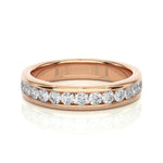 Load image into Gallery viewer, 2.20 Mm Channel Set Pave Round Moissanite Wedding Band In Rose Gold