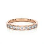 Load image into Gallery viewer, 2.40 Mm Round Stone Moissanite Half Eternity Band In Silver