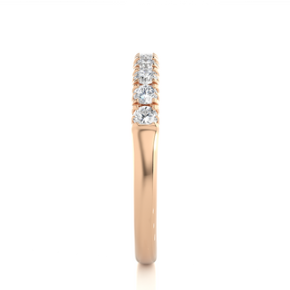 2.40mm Round Stone Moissanite Half Eternity Band in Rose Gold