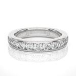 Load image into Gallery viewer, 2.70 Mm Channel Set Round Stone Moissanite Band In Silver