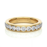 Load image into Gallery viewer, 2.70 mm Round Stone Channel Setting Moissanite Ring yellow gold