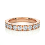 Load image into Gallery viewer, 1.5 Ct French V-Split Moissanite Eternity Band in Yellow Gold