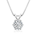 Load image into Gallery viewer, 2 Carat Round Cut Solitaire Moissanite Solitaire Pendant in Silver