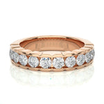 Load image into Gallery viewer, 3.00 Mm Pave Set Round Moissanite Band In Rose Gold