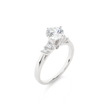 Load image into Gallery viewer, 1 Ct Round Cut Moissanite Five Stone Engagement Ring In Silver