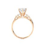 Load image into Gallery viewer, 1 Ct Round Cut Moissanite Five Stone Engagement Ring In Rose Gold