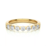 Load image into Gallery viewer, 7-Stone Bar Setting Moissnaite Ring yellow gold