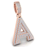 Load image into Gallery viewer, 3 Carat Round Cut Moissanite Letter "A" Pendant White Gold