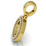 Load image into Gallery viewer, 3 Carat Round Shaped Moissanite Letter "O" Pendant in Yelllow Gold