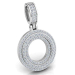 Load image into Gallery viewer, 3 Carat Round Shaped Moissanite Letter "O" Pendant in Yelllow Gold