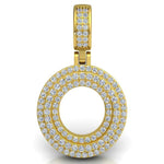 Load image into Gallery viewer, 3 Carat Round Shaped Moissanite Letter "O" Pendant in Yelllow Gold