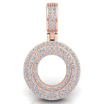 Load image into Gallery viewer, 3 Carat Round Shaped Moissanite Letter "O" Pendant in Yelllow Gold