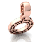 Load image into Gallery viewer, 3 Carat Round Shaped Moissanite Letter "O" Pendant in Yelllow Gold