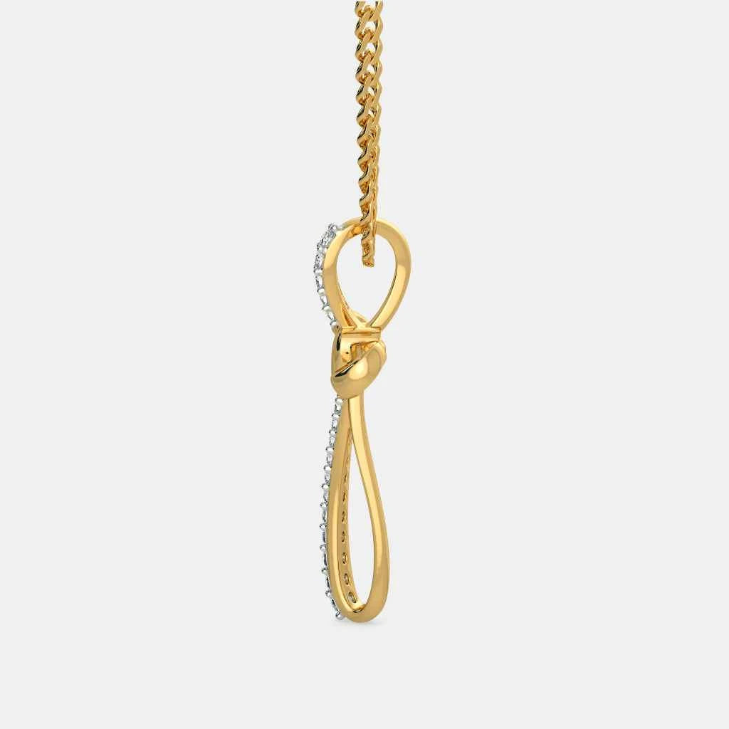 1 ct round shape moissanite cross pendant in yellow gold for women