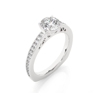 1.4ct Basket Setting With Filigree Pattern Moissanite Ring in Silver