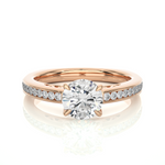Load image into Gallery viewer, 1.40 Ct Round Moissanite Basket Set Filigree Ring In White Gold