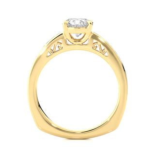1.4ct Basket Setting With Filigree Pattern Moissanite Ring in Yellow Gold