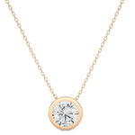 Load image into Gallery viewer, 1.50 Ct Bezel Round Stone Moissanite Pendant In Rose Gold