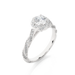 Load image into Gallery viewer, 1.50 Carat 925 Sterling Silver Moissanite Ring in Halo Setting