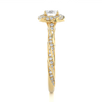 Load image into Gallery viewer, 1.50 Carat Round Moissanite Fancy Halo Engagement Ring In Yellow Gold